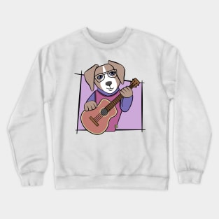 Dog and Guitar Purple Crewneck Sweatshirt